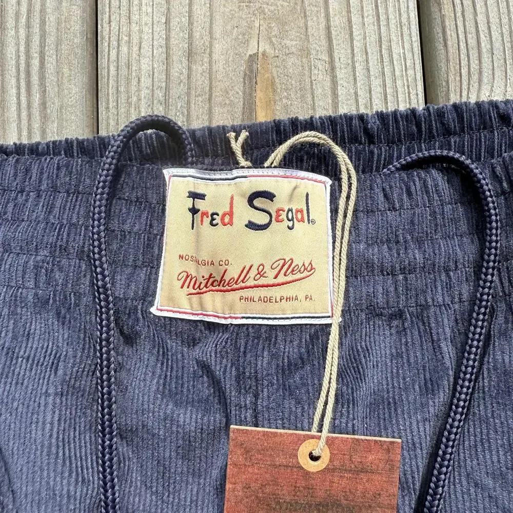 Men’s Mitchell & Ness Fred Segal Corduroy Tearaway Pants Navy Size 2XL $218 - Picture 5 of 14